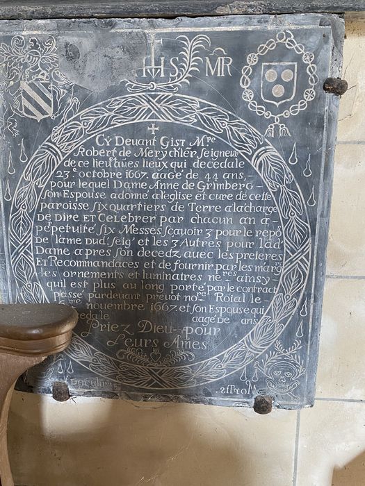 plaque funéraire de Robert de Méry