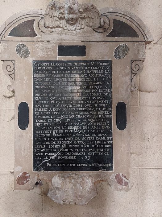 plaque funéraire de Pierre Bourdois, mort en 1623