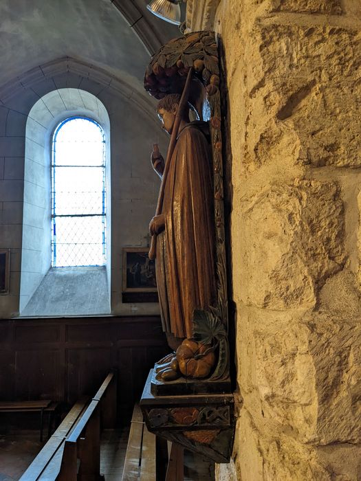 statue : Saint Fiacre, profil gauche