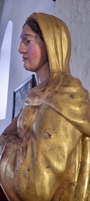 statue : Vierge de l'Annonciation, profil gauche, vue partielle