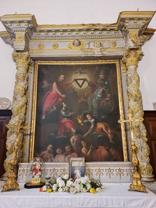 retable dit des Âmes du Purgatoire, tableau : Sainte Trinité, sainte Agathe et les âmes du Purgatoire 