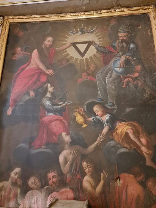 tableau : Sainte Trinité, sainte Agathe et les âmes du Purgatoire 