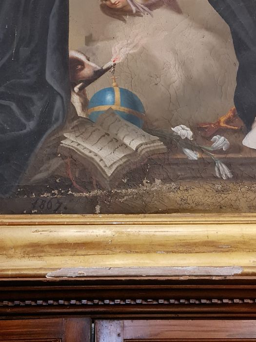 tableau : Donation du Rosaire, détail