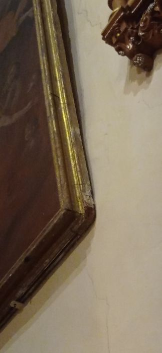 tableau : Délivrance des âmes du Purgatoire avec Marie et Jésus, détail du cadre