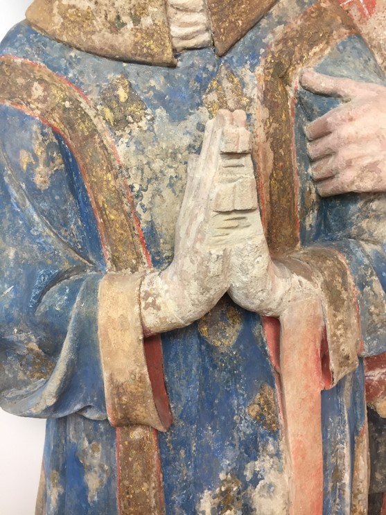 groupe sculpté : La Lapidation de saint Étienne, mains du saint