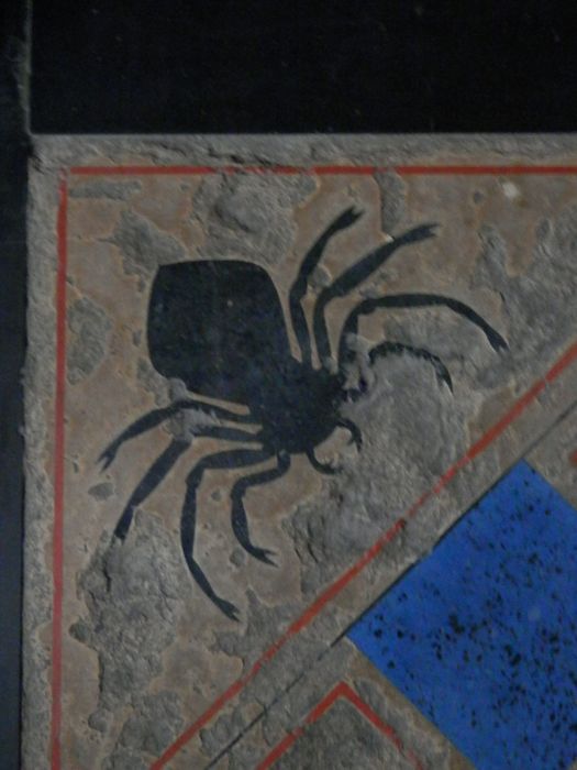 détail du sol du hall, araignée