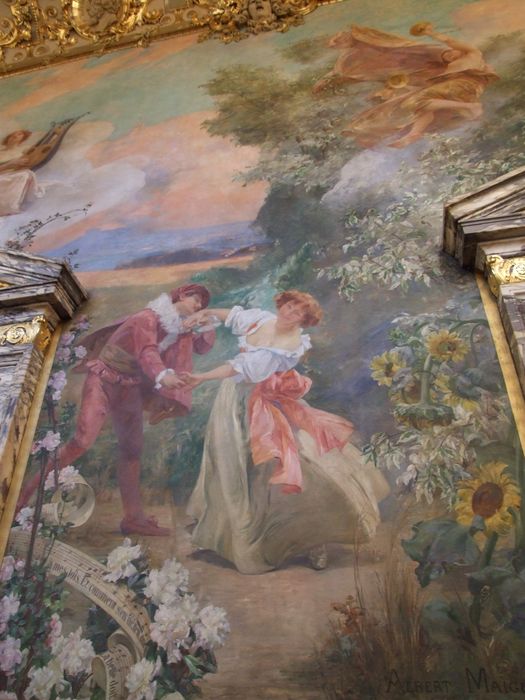 foyer, peinture monumentale : La naissance de l’opéra comique à la foire de Saint-Laurent, détail