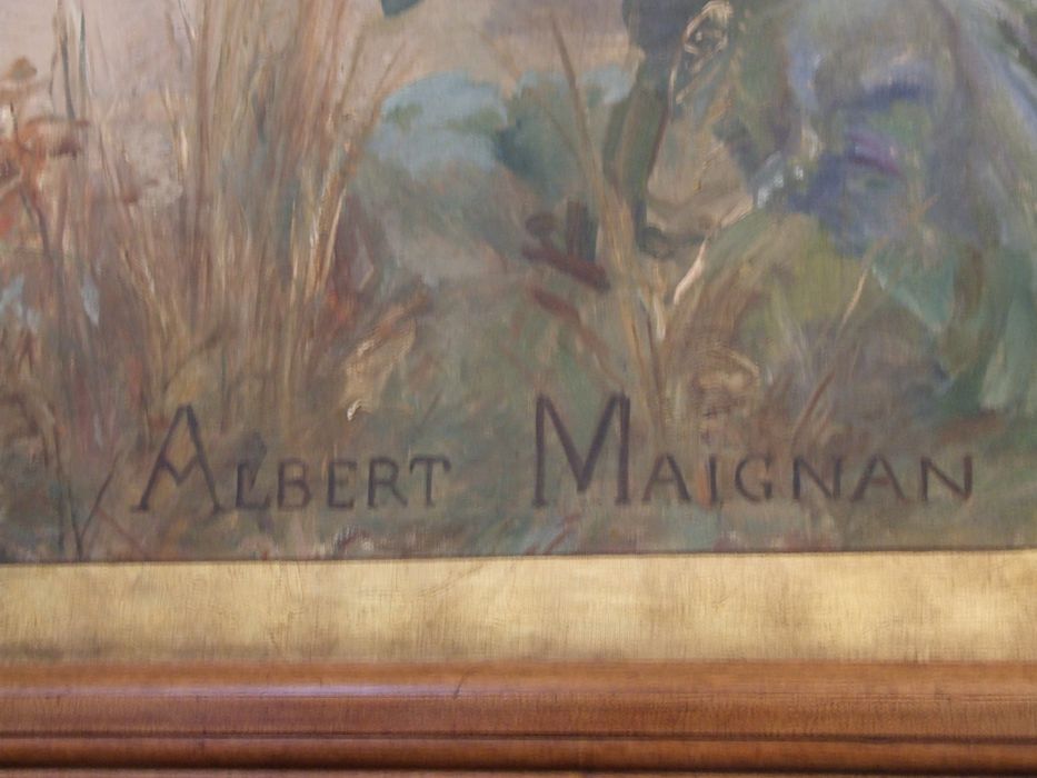 foyer, peinture monumentale, détail de la signature