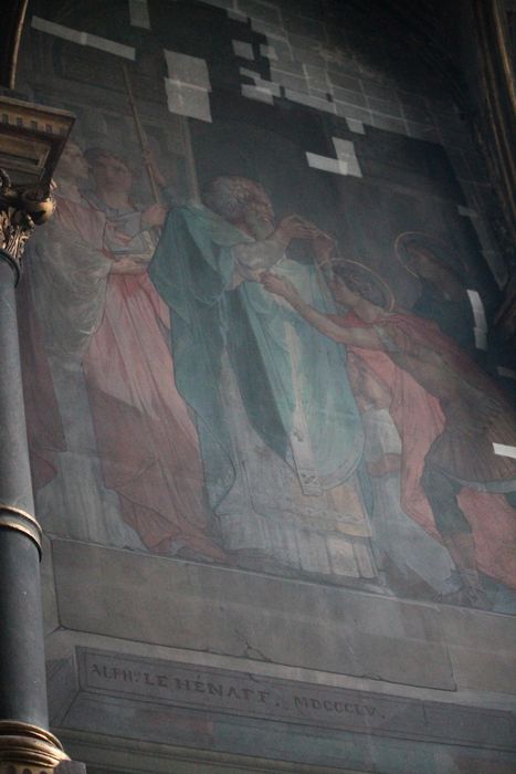 peinture monumentale de la chapelle Saint-Eustache : Baptême de saint Eustache