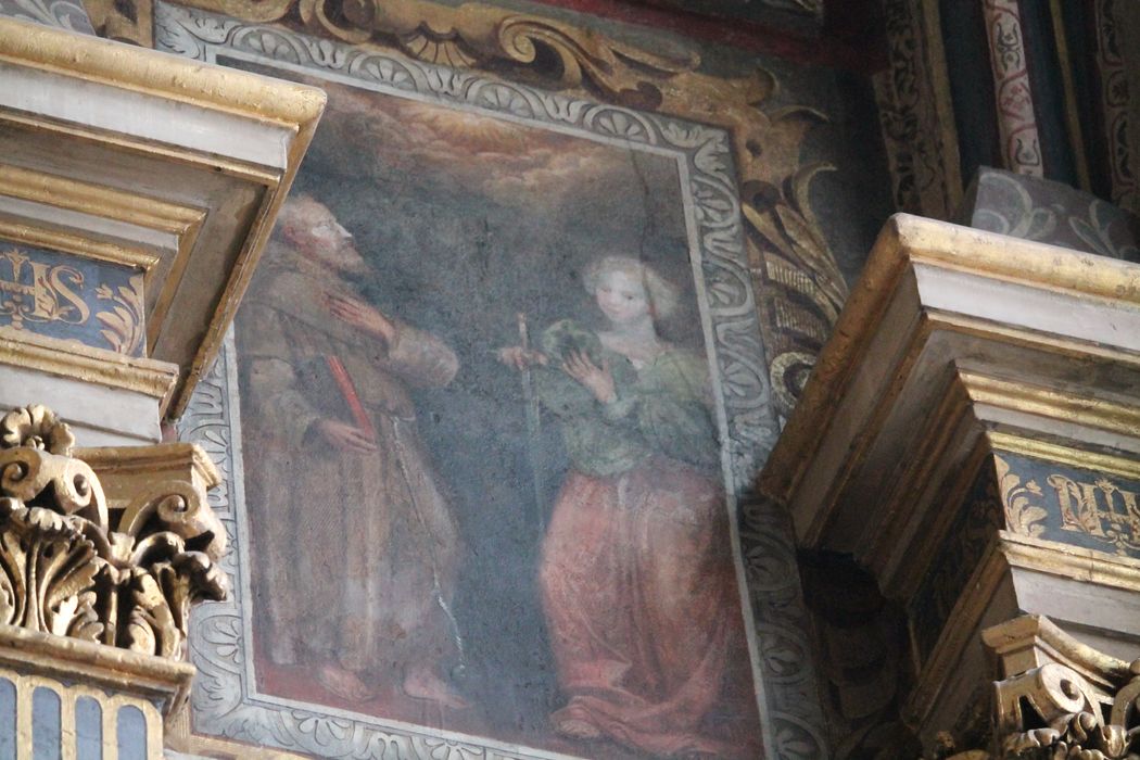 peinture monumentale de la chapelle Sainte-Cécile : Sainte Cécile et saint Léonard