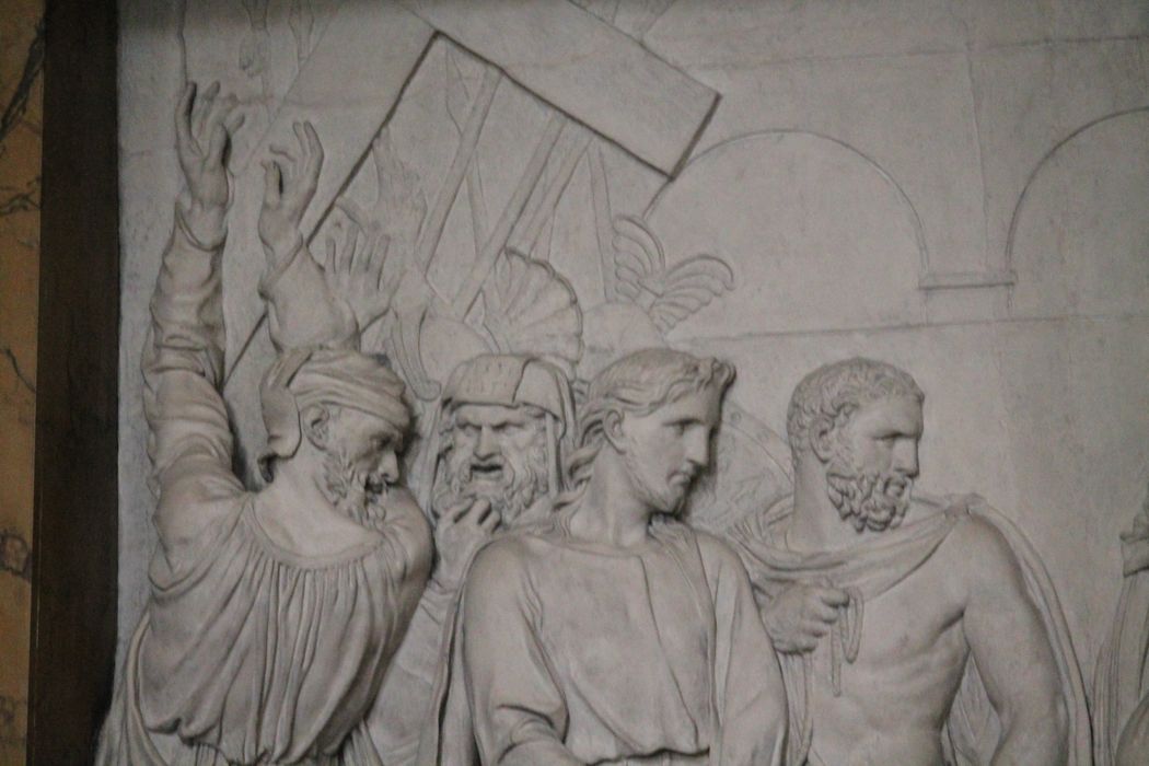 bas-relief : Jésus condamné, détail