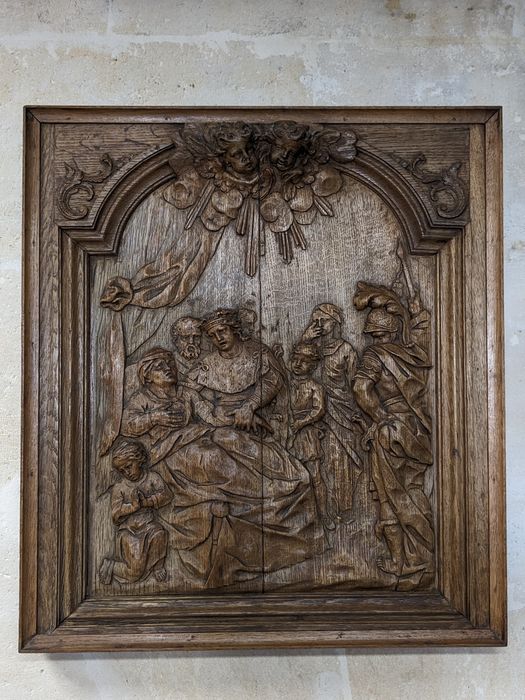 bas-relief : Saint Louis au chevet d'une vieille femme mourante