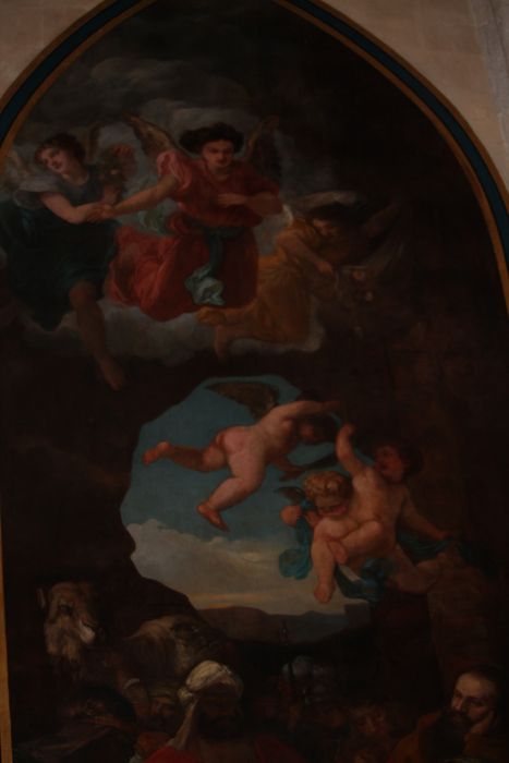 peinture monumentale du transept droit : L'Adoration des Mages, vue partielle