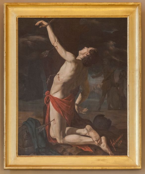 tableau et son cadre : Martyre de saint Sébastien (Le) - © Ministère de la Culture (France), Direction Régionale des Affaires Culturelles d'Île-de-France – Tous droits réservés 