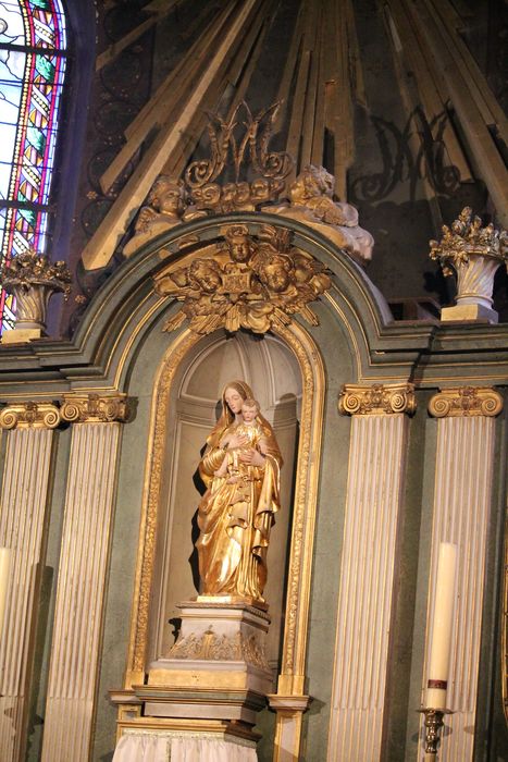 autel, retable de la Vierge, vue partielle