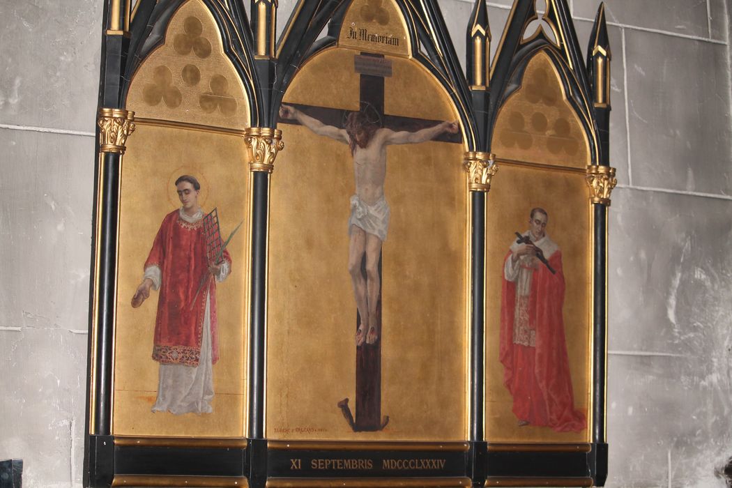 triptyque : Christ en Croix, Saint Laurent et Saint Jean Népomucène