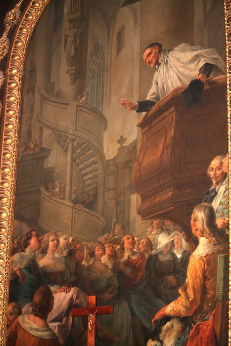 tableau : Prédication de saint Vincent de Paul, vue partielle