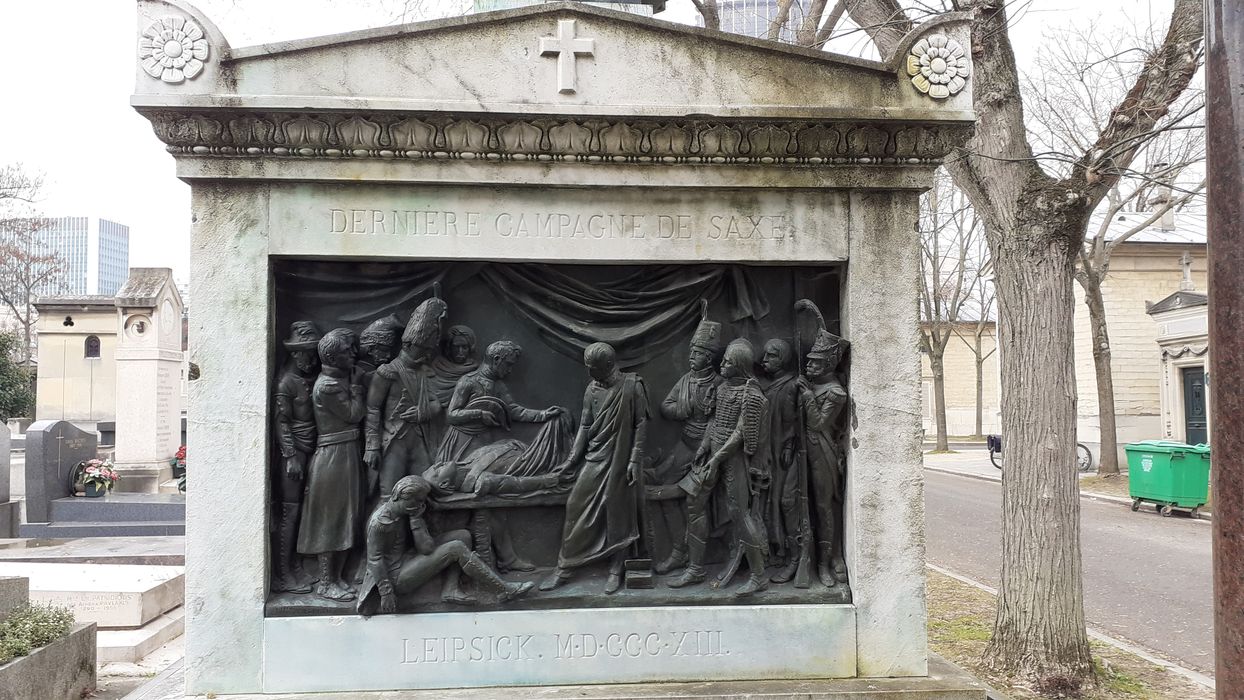 détail du haut-relief : Dernière campagne de Saxe (Leipsick).