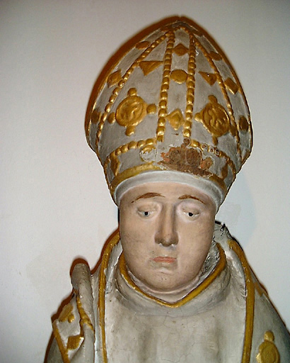 statue : Saint Nicolas, visage du saint - © Monuments historiques