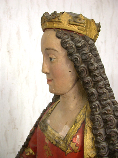 Visage de la Vierge de profil (en cours de restauration chez Giordani, Rouen).