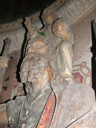 Jésus sur les épaules du saint.