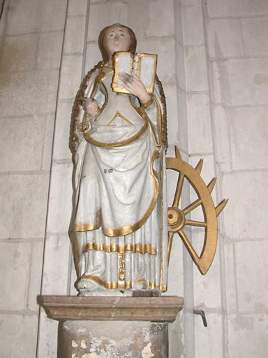 statue : Sainte Catherine d'Alexandrie, vue générale après nettoyage