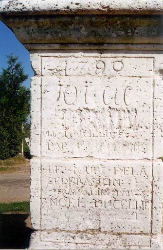 Détail de l'inscription avec la date de 1790.