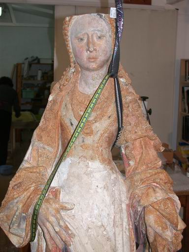 Partie supérieure de face, en cours de restauration (atelier Julie André, 2006).