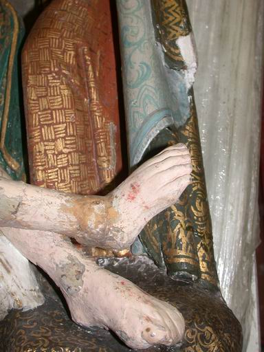 Détail : pieds du Christ.