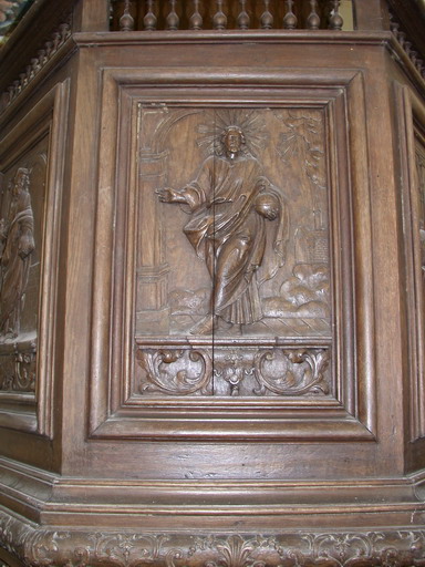 Panneau de la cuve : Christ Sauveur.