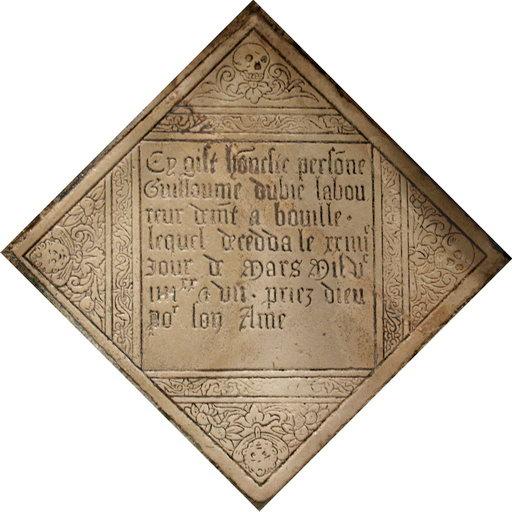 Plaque funéraire de Guillaume Dubie