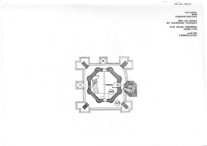 Cathédrale Saint-Louis : TRAVAUX DE MISE EN SECURITE : plan du clocher niveau terrasses (6)