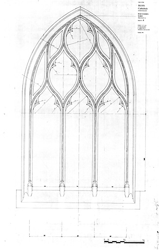 Cathédrale Saint-Louis : BAIES BASSES NORD : élévation de la baie 4 travée 4