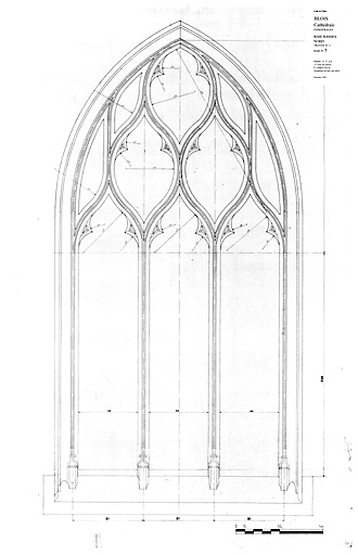 Cathédrale Saint-Louis : BAIES BASSES NORD : élévation de la baie 5 travée 5