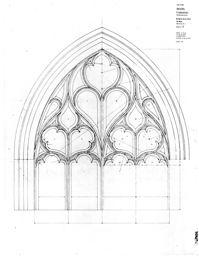 Cathédrale Saint-Louis : BAIES HAUTES NORD : élévation de la baie 3 travée 3