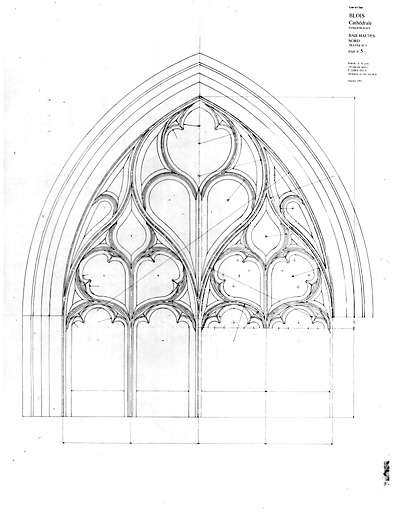 Cathédrale Saint-Louis : BAIES HAUTES NORD : élévation de la baie 5 travée 5