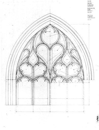 Cathédrale Saint-Louis : BAIES HAUTES NORD : élévation de la baie 6 travée 6