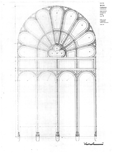 Cathédrale Saint-Louis : BAIES OUEST : élévation de la baie X au dessus du porche
