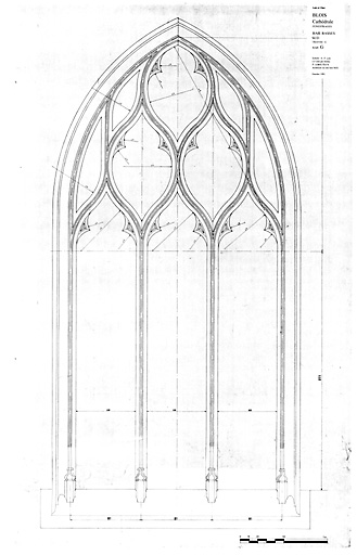 Cathédrale Saint-Louis : BAIES BASSES SUD : élévation de la baie G travée G