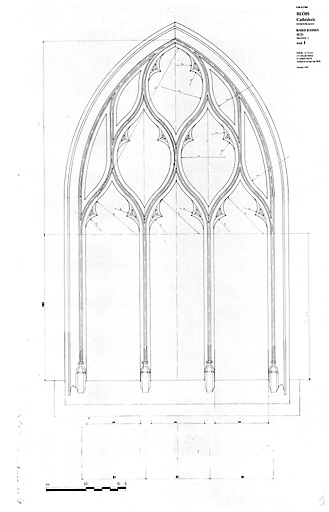 Cathédrale Saint-Louis : BAIES BASSES SUD : élévation de la baie I travée I