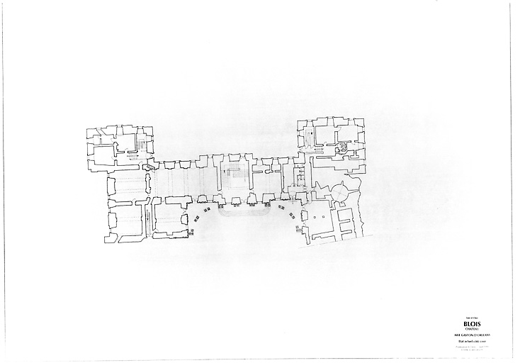 Château de Blois, aile Gaston d'Orléans : Aile Gaston d'Orléans : plan au sol (état actuel).