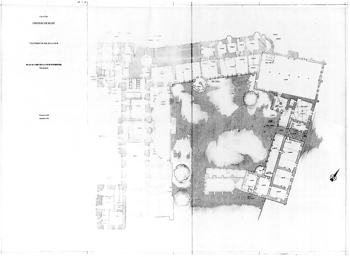 Château de Blois : Cour d'honneur : plan du pavement de la cour (état proposé).