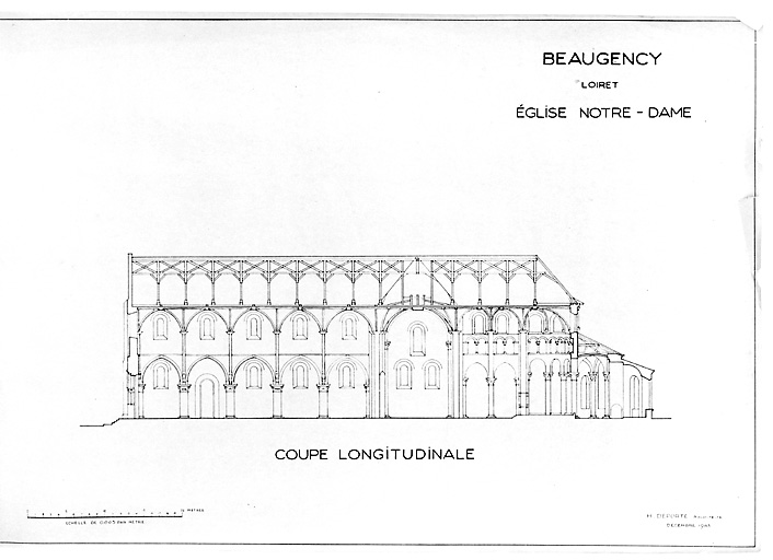 Eglise Saint-Etienne : coupe longitudinale