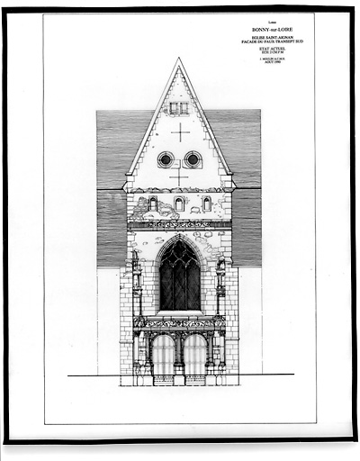 Eglise Saint-Aignan : Façade du faux transept sud.