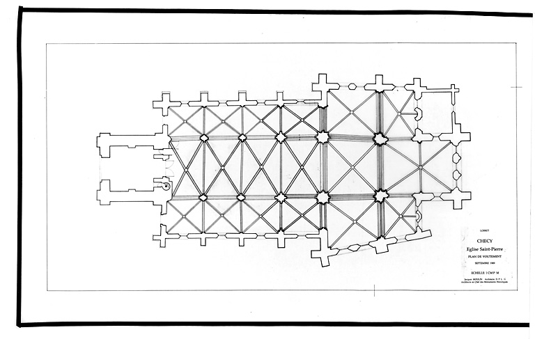 Eglise Saint-Pierre : Plan de voûtement.