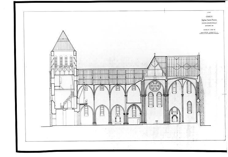 Eglise Saint-Pierre : Coupe longitudinale.