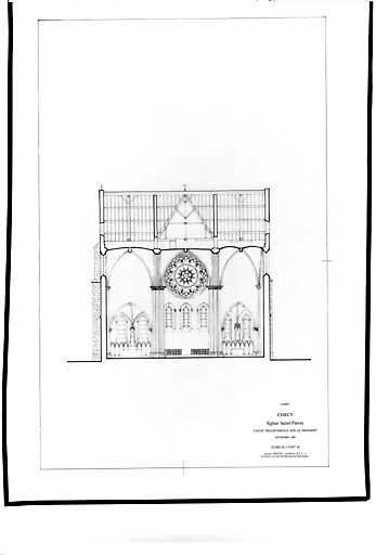 Eglise Saint-Pierre : Coupe transversale sur le transept.