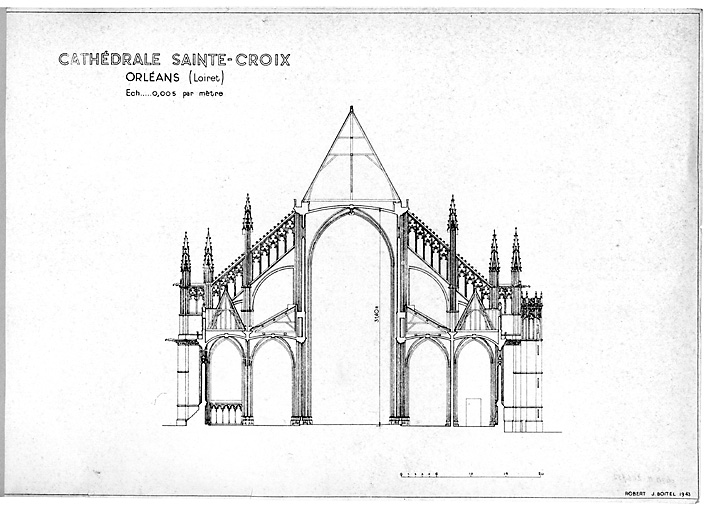 Cathédrale Sainte-Croix : coupe transversale