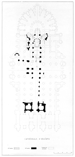 Cathédrale Sainte-Croix : plan des vestiges du IV ième siècle et du XI ième siècle