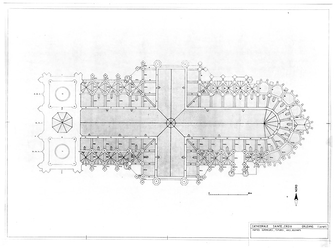 Cathédrale Sainte-Croix : plan des toitures